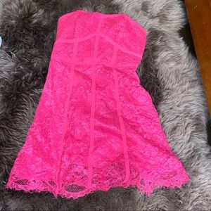 Hot pink lace dress